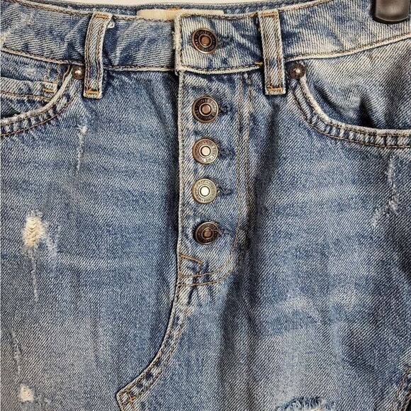 WE THE FREE Distressed Denim Skirt - Picture 2 of 10